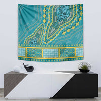 African Dashiki Tapestry Luxury Teal - Wonder Print Shop
