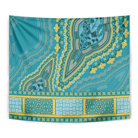 African Dashiki Tapestry Luxury Teal - Wonder Print Shop