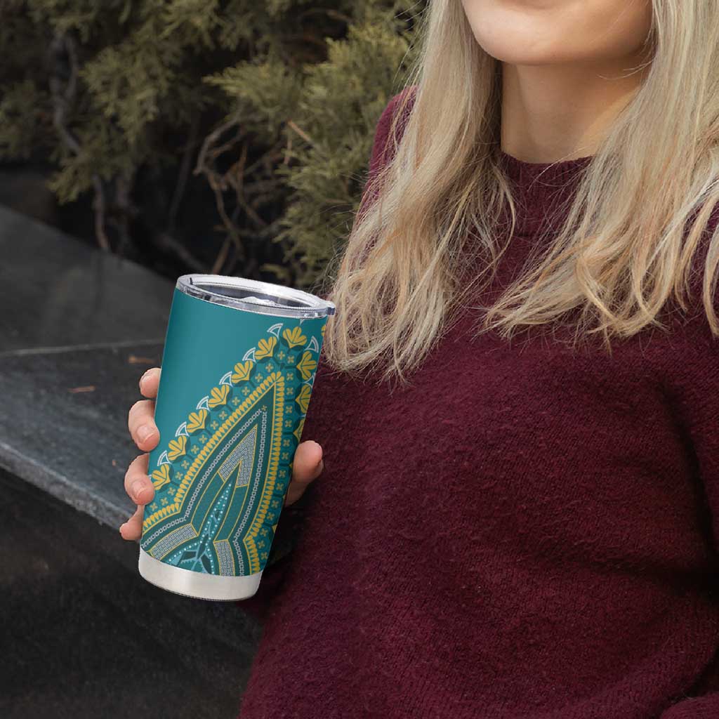 African Dashiki Tumbler Cup Luxury Teal - Wonder Print Shop