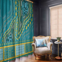 African Dashiki Window Curtain Luxury Teal - Wonder Print Shop