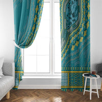 African Dashiki Window Curtain Luxury Teal - Wonder Print Shop