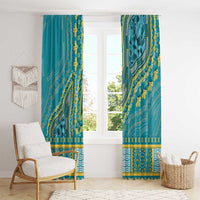 African Dashiki Window Curtain Luxury Teal - Wonder Print Shop