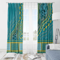 African Dashiki Window Curtain Luxury Teal - Wonder Print Shop