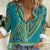African Dashiki Women Casual Shirt Luxury Teal - Wonder Print Shop