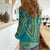 African Dashiki Women Casual Shirt Luxury Teal - Wonder Print Shop