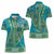 African Dashiki Women Polo Shirt Luxury Teal - Wonder Print Shop