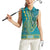 African Dashiki Women Sleeveless Polo Shirt Luxury Teal - Wonder Print Shop