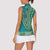 African Dashiki Women Sleeveless Polo Shirt Luxury Teal - Wonder Print Shop
