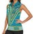 African Dashiki Women Sleeveless Polo Shirt Luxury Teal - Wonder Print Shop