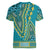 African Dashiki Women V-Neck T-Shirt Luxury Teal - Wonder Print Shop