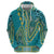 African Dashiki Zip Hoodie Luxury Teal - Wonder Print Shop