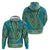 African Dashiki Zip Hoodie Luxury Teal - Wonder Print Shop