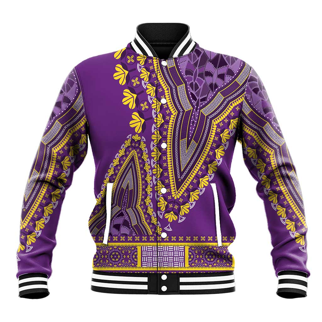 African Dashiki Baseball Jacket Luxury Violet LT7 - Wonder Print Shop