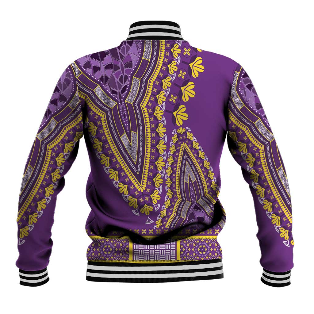 African Dashiki Baseball Jacket Luxury Violet LT7 - Wonder Print Shop