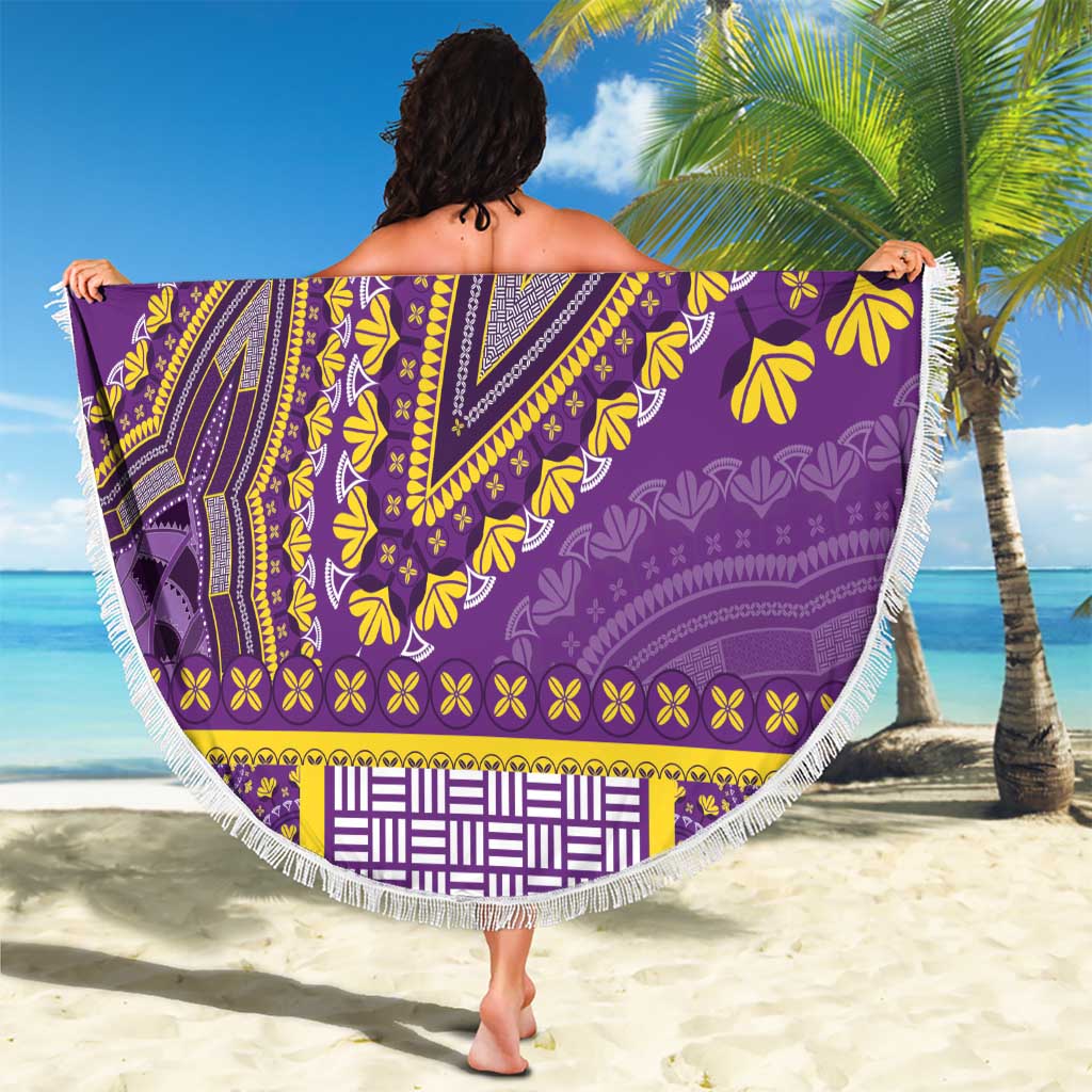 African Dashiki Beach Blanket Luxury Violet LT7 - Wonder Print Shop