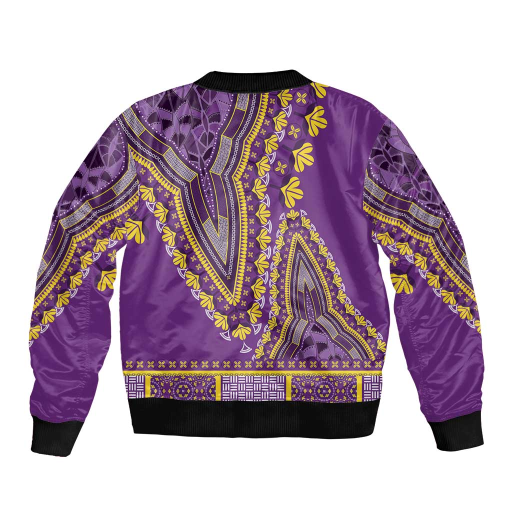 African Dashiki Bomber Jacket Luxury Violet LT7 - Wonder Print Shop