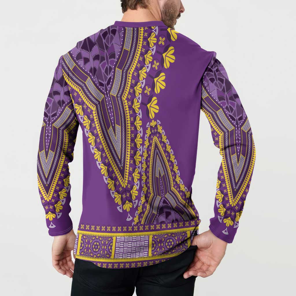 African Dashiki Button Sweatshirt Luxury Violet LT7 - Wonder Print Shop