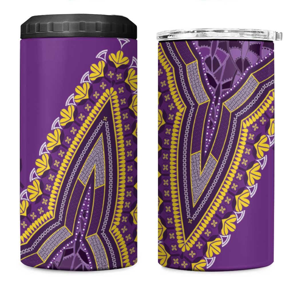 African Dashiki 4 in 1 Can Cooler Tumbler Luxury Violet LT7 - Wonder Print Shop