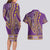 African Dashiki Couples Matching Long Sleeve Bodycon Dress and Hawaiian Shirt Luxury Violet LT7 - Wonder Print Shop