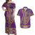 African Dashiki Couples Matching Off Shoulder Maxi Dress and Hawaiian Shirt Luxury Violet LT7 - Wonder Print Shop