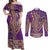 African Dashiki Couples Matching Off Shoulder Maxi Dress and Long Sleeve Button Shirt Luxury Violet LT7 - Wonder Print Shop