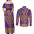 African Dashiki Couples Matching Off Shoulder Maxi Dress and Long Sleeve Button Shirt Luxury Violet LT7 - Wonder Print Shop