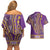 African Dashiki Couples Matching Off Shoulder Short Dress and Hawaiian Shirt Luxury Violet LT7 - Wonder Print Shop