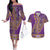 African Dashiki Couples Matching Off The Shoulder Long Sleeve Dress and Hawaiian Shirt Luxury Violet LT7 - Wonder Print Shop