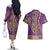 African Dashiki Couples Matching Off The Shoulder Long Sleeve Dress and Hawaiian Shirt Luxury Violet LT7 - Wonder Print Shop