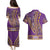African Dashiki Couples Matching Puletasi and Hawaiian Shirt Luxury Violet LT7 - Wonder Print Shop