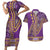 African Dashiki Couples Matching Short Sleeve Bodycon Dress and Hawaiian Shirt Luxury Violet LT7 - Wonder Print Shop