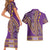 African Dashiki Couples Matching Short Sleeve Bodycon Dress and Hawaiian Shirt Luxury Violet LT7 - Wonder Print Shop