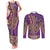 African Dashiki Couples Matching Tank Maxi Dress and Long Sleeve Button Shirt Luxury Violet LT7 - Wonder Print Shop