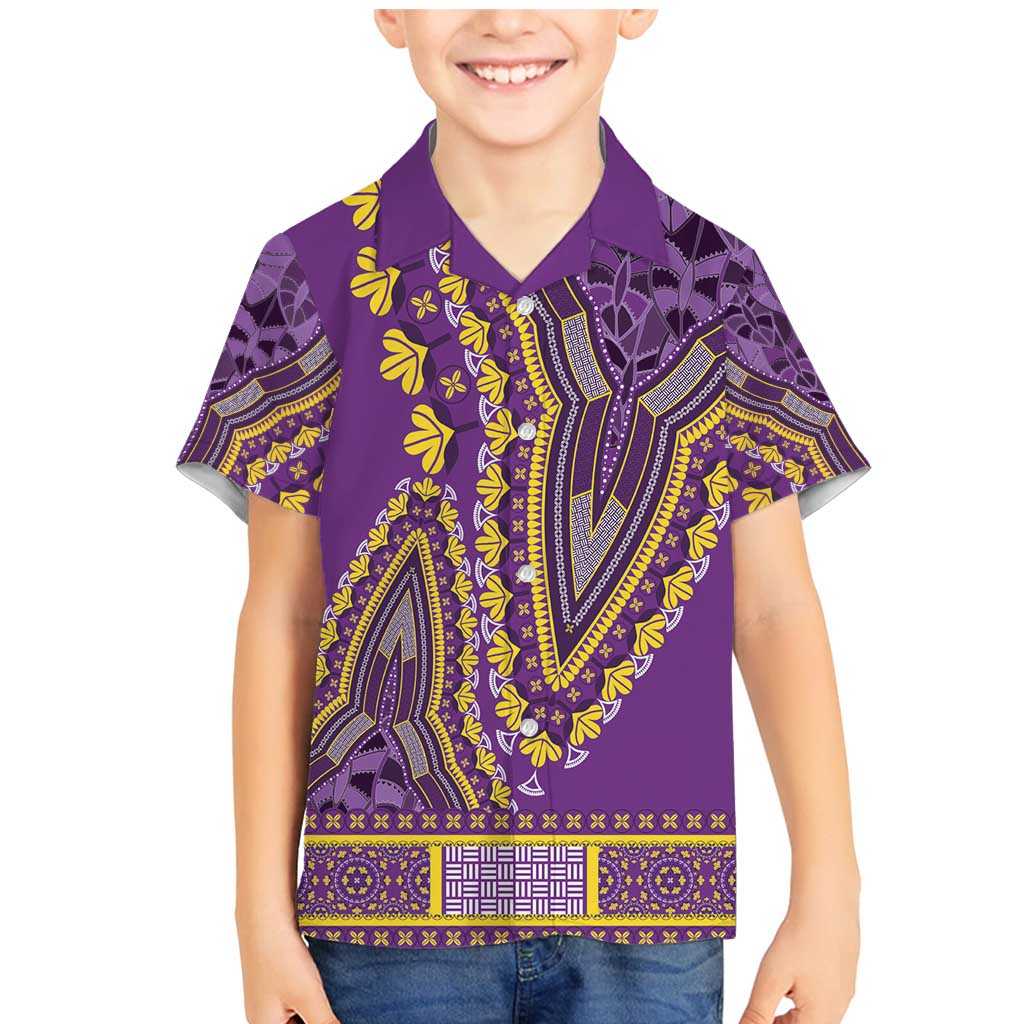 African Dashiki Family Matching Mermaid Dress and Hawaiian Shirt Luxury Violet LT7 - Wonder Print Shop