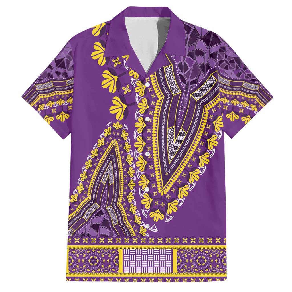 African Dashiki Family Matching Off Shoulder Maxi Dress and Hawaiian Shirt Luxury Violet LT7 - Wonder Print Shop