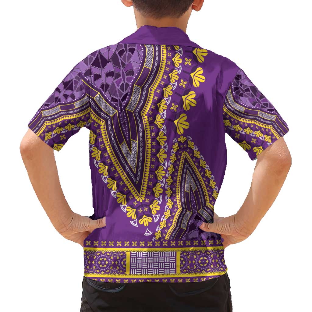 African Dashiki Family Matching Puletasi and Hawaiian Shirt Luxury Violet - Wonder Print Shop