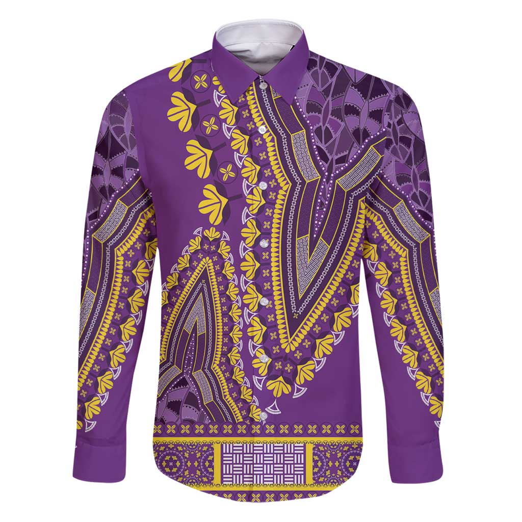African Dashiki Family Matching Puletasi and Hawaiian Shirt Luxury Violet - Wonder Print Shop