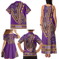African Dashiki Family Matching Tank Maxi Dress and Hawaiian Shirt Luxury Violet - Wonder Print Shop