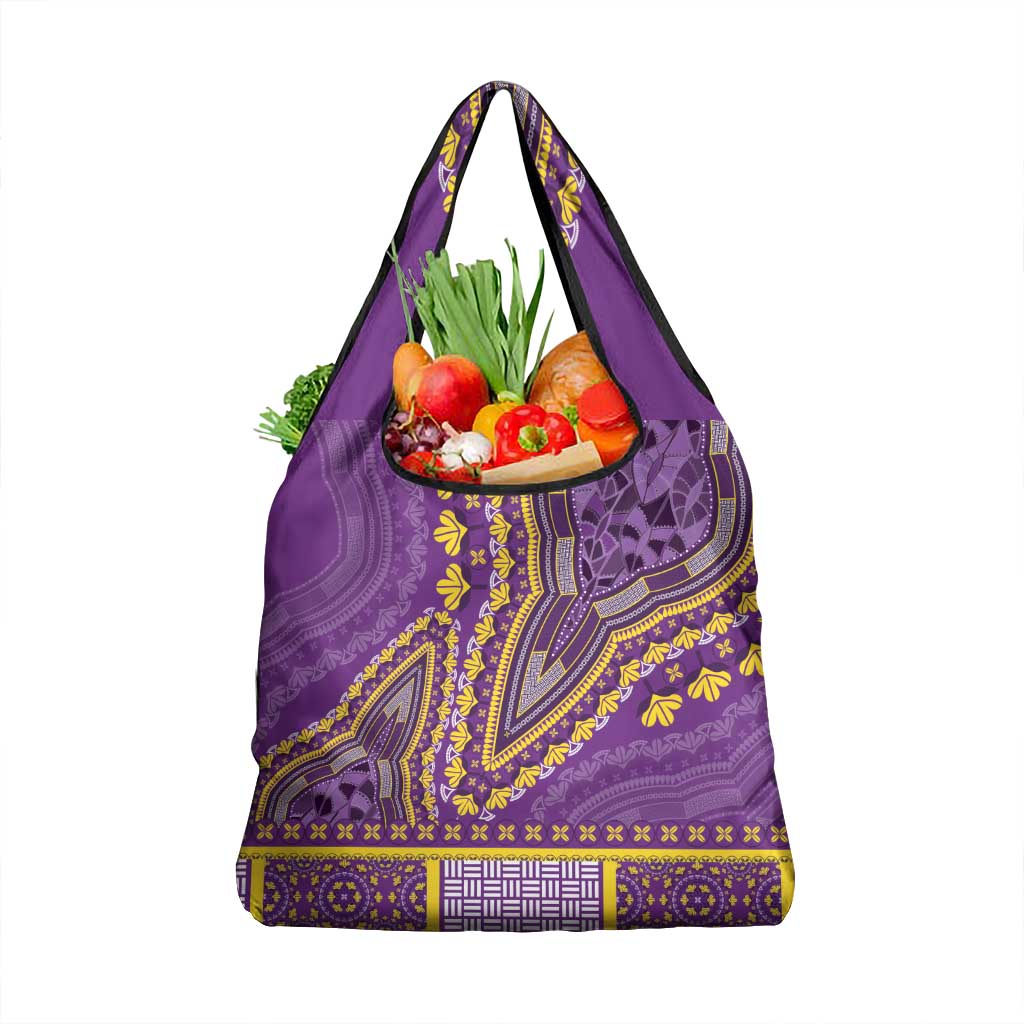 African Dashiki Grocery Bag Luxury Violet