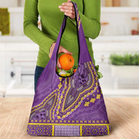 African Dashiki Grocery Bag Luxury Violet