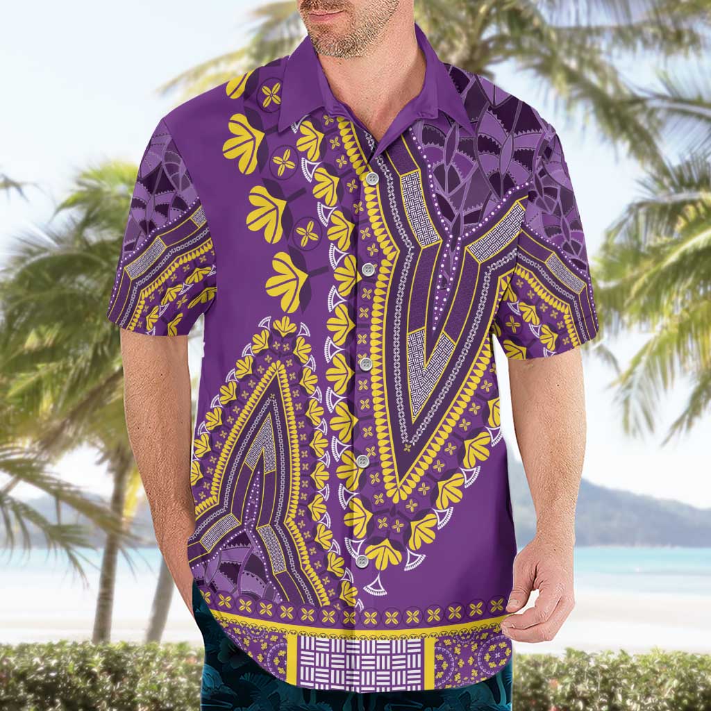 African Dashiki Hawaiian Shirt Luxury Violet - Wonder Print Shop