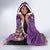 African Dashiki Hooded Blanket Luxury Violet