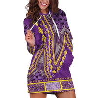 African Dashiki Hoodie Dress Luxury Violet - Wonder Print Shop