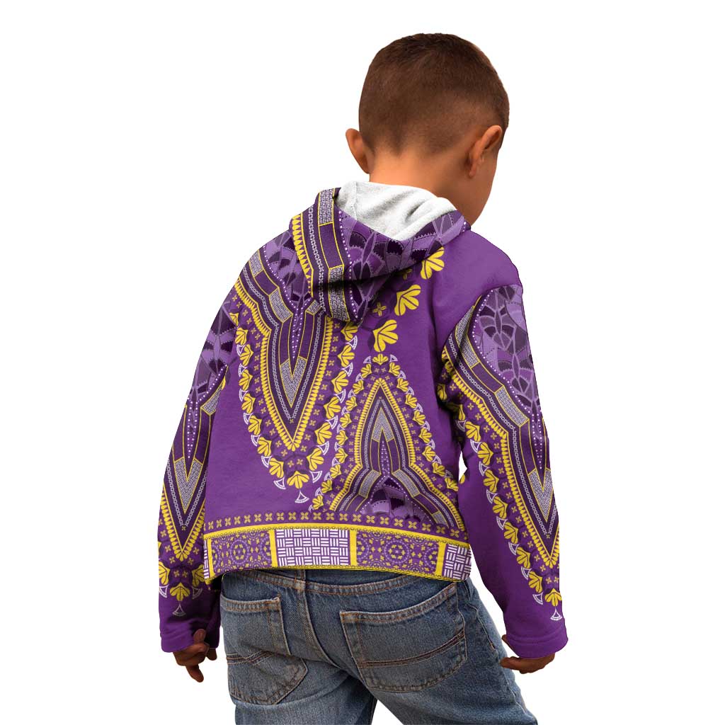 African Dashiki Kid Hoodie Luxury Violet - Wonder Print Shop