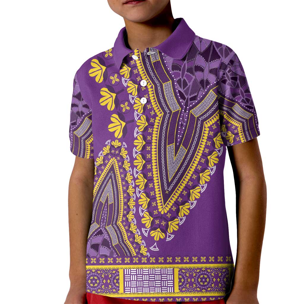 African Dashiki Kid Polo Shirt Luxury Violet - Wonder Print Shop