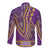 African Dashiki Long Sleeve Button Shirt Luxury Violet - Wonder Print Shop