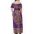 African Dashiki Off Shoulder Maxi Dress Luxury Violet - Wonder Print Shop