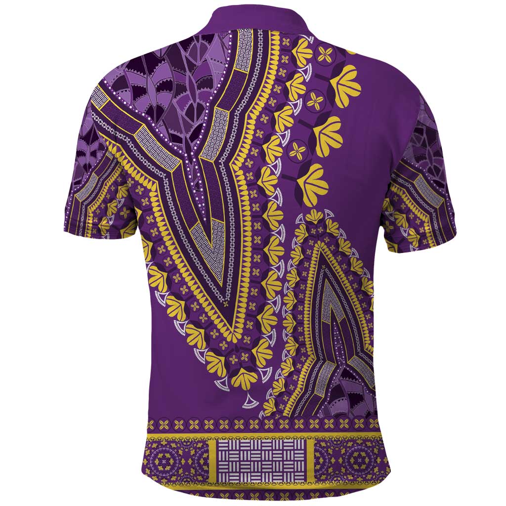 African Dashiki Polo Shirt Luxury Violet - Wonder Print Shop
