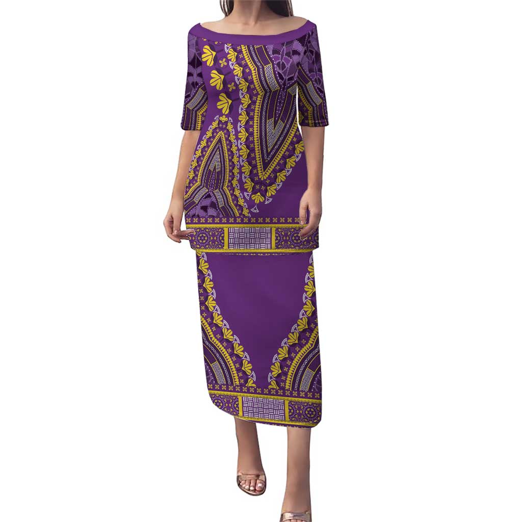 African Dashiki Puletasi Luxury Violet - Wonder Print Shop