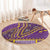 African Dashiki Round Carpet Luxury Violet